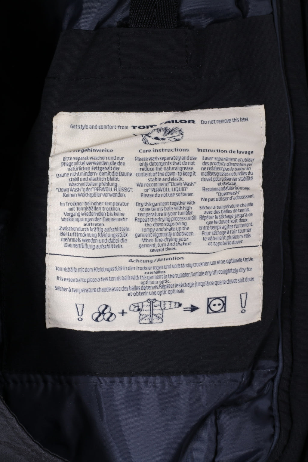 Giacca M da donna Tom Tailor Top caldo imbottito con zip e cappuccio nero