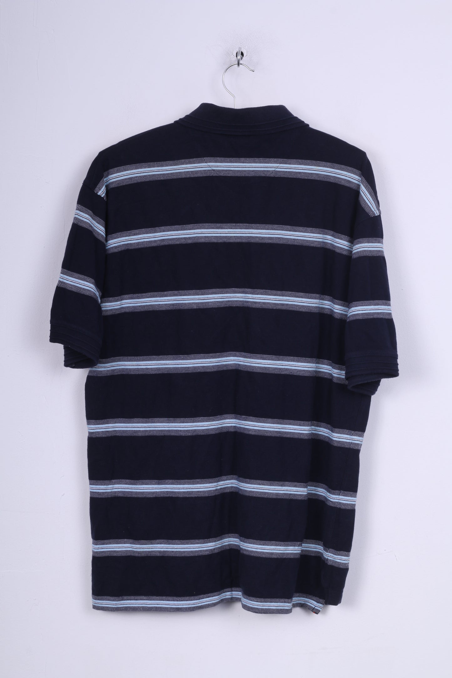 Ellesse Mens L Polo Shirt Mens L Polo Shirt Navy Striped Cotton Short Sleeve