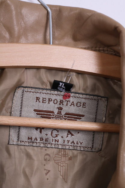 New Reportage RGA Mens XL Jacket Camel Single Breasted Italy