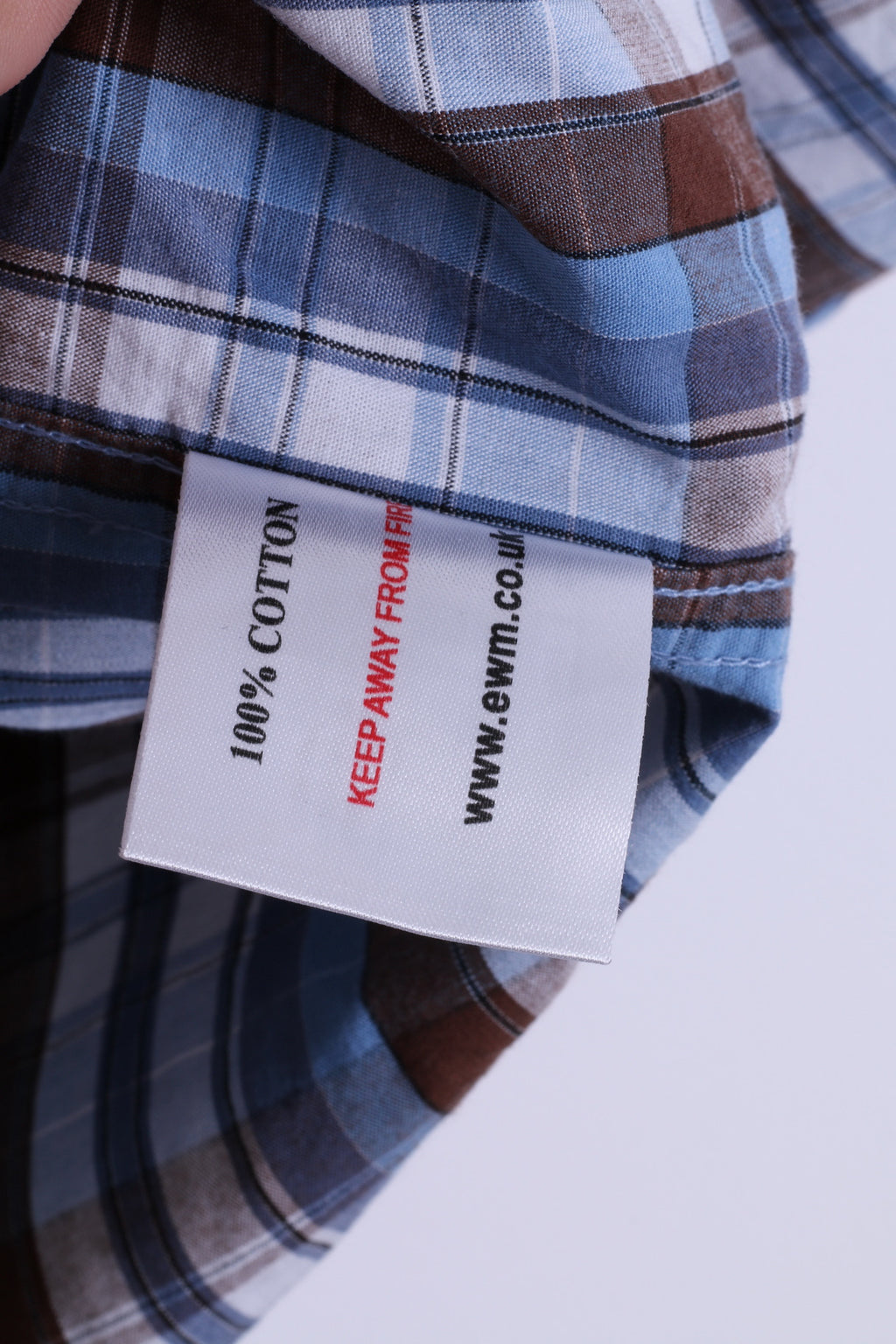 James Pringle Camicia casual da uomo M a maniche corte a quadri in cotone blu