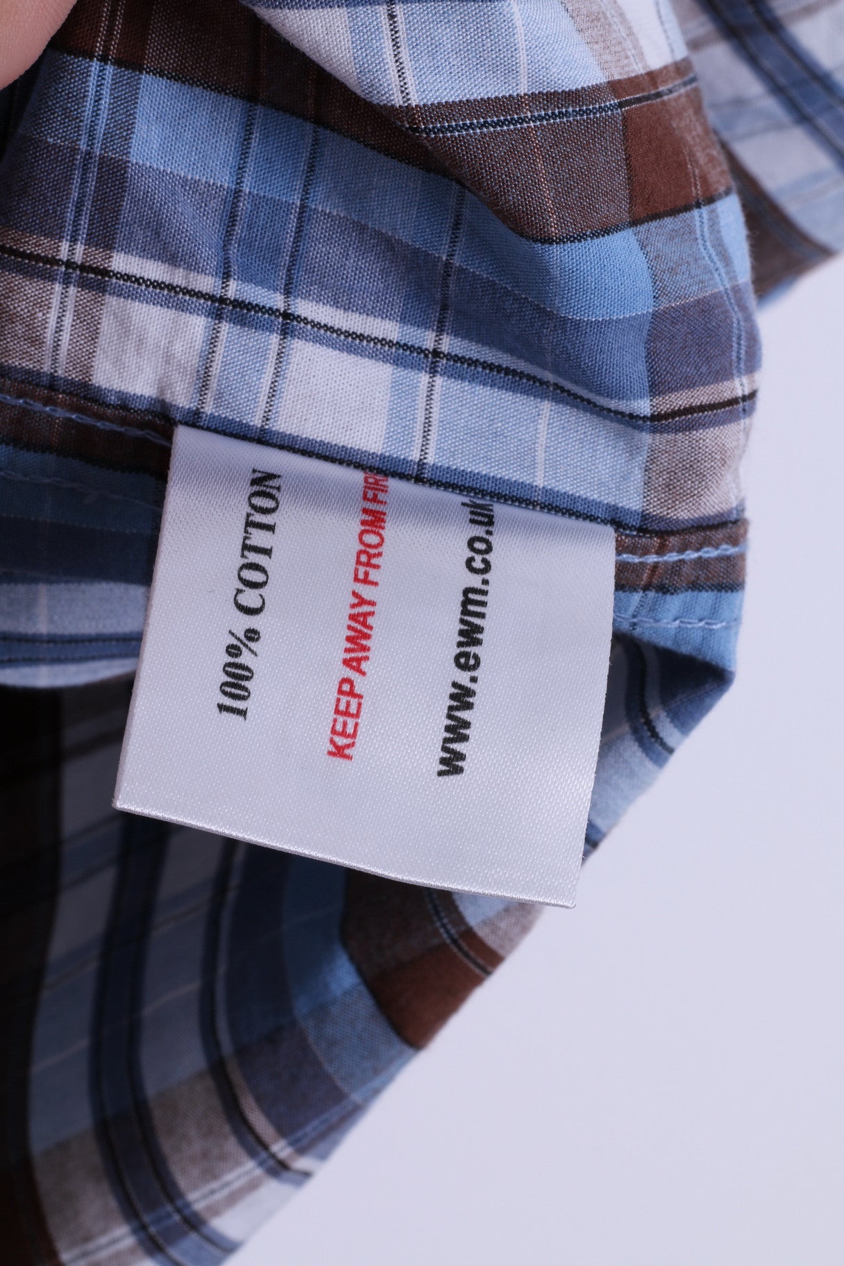 James Pringle Camicia casual da uomo M a maniche corte a quadri in cotone blu