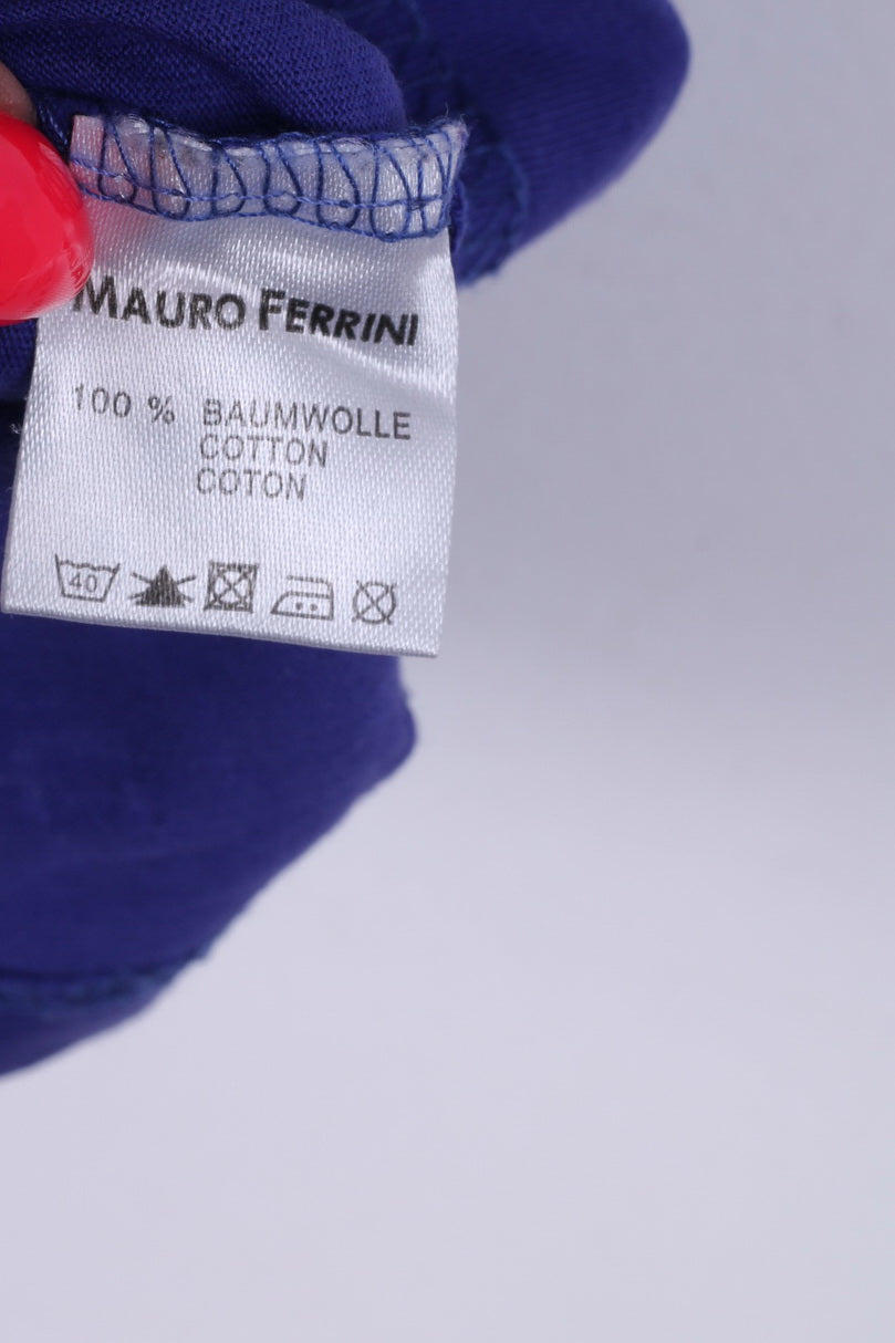 Mauro Ferrini Hommes M T-Shirt Violet Col Rond Graphique Coton Arti Ficial Intelligence Haut D'été 