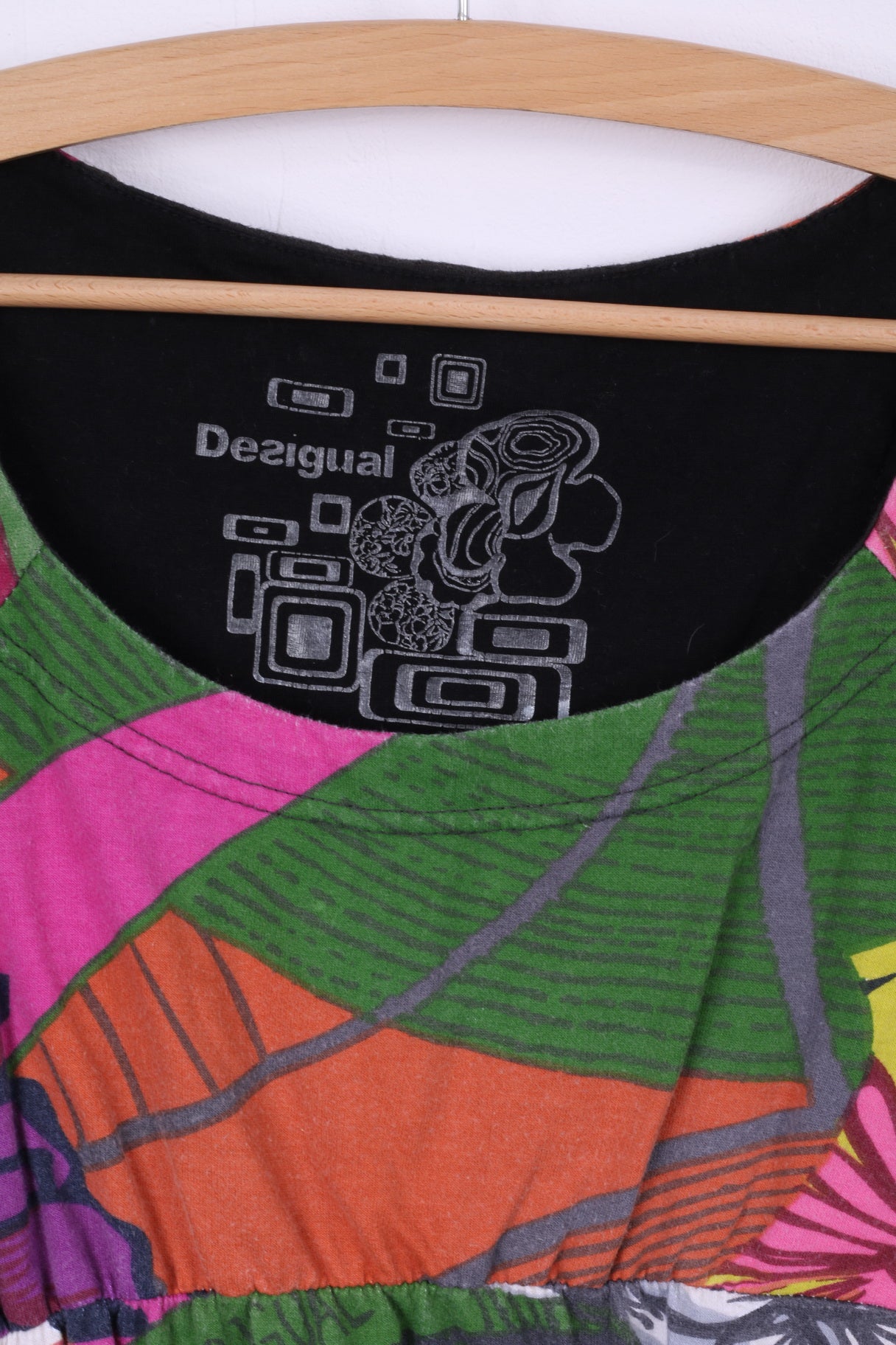 Desigual Womens S Mini Dress Tunic Multi Color Floral Print Cotton Pockets