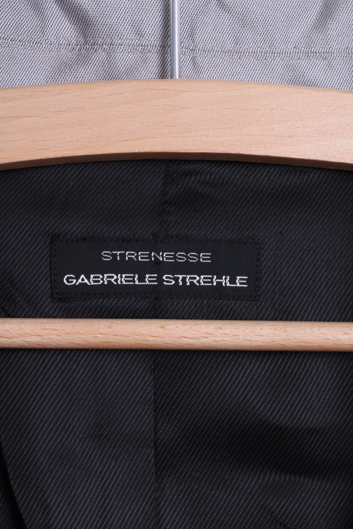 Strenesse GABRIELE STREHLE Giacca da donna 14 XL Blazer monopetto in seta argento