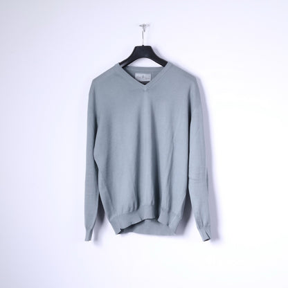 Della Ciana New Vintage Mens 56 XL Jumper Grey Cotton Made in Italy Sweater