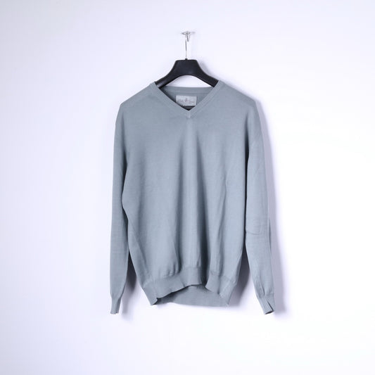 Della Ciana New Vintage Mens 56 XL Jumper Grey Cotton Made in Italy Sweater