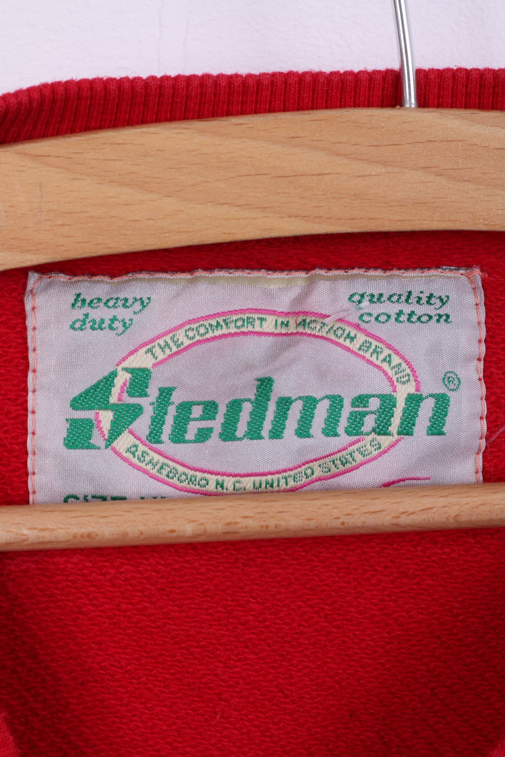 Stedman Mens XL Swetashirt Red Cotton Jumper Vintage 50ars Jubileum ICA