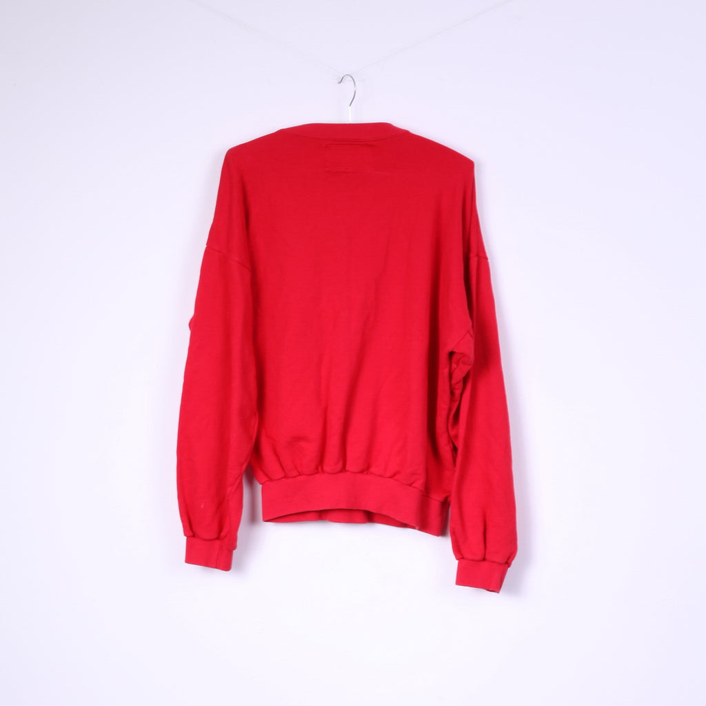 Stedman Mens XL Swetashirt Red Cotton Jumper Vintage 50ars Jubileum ICA