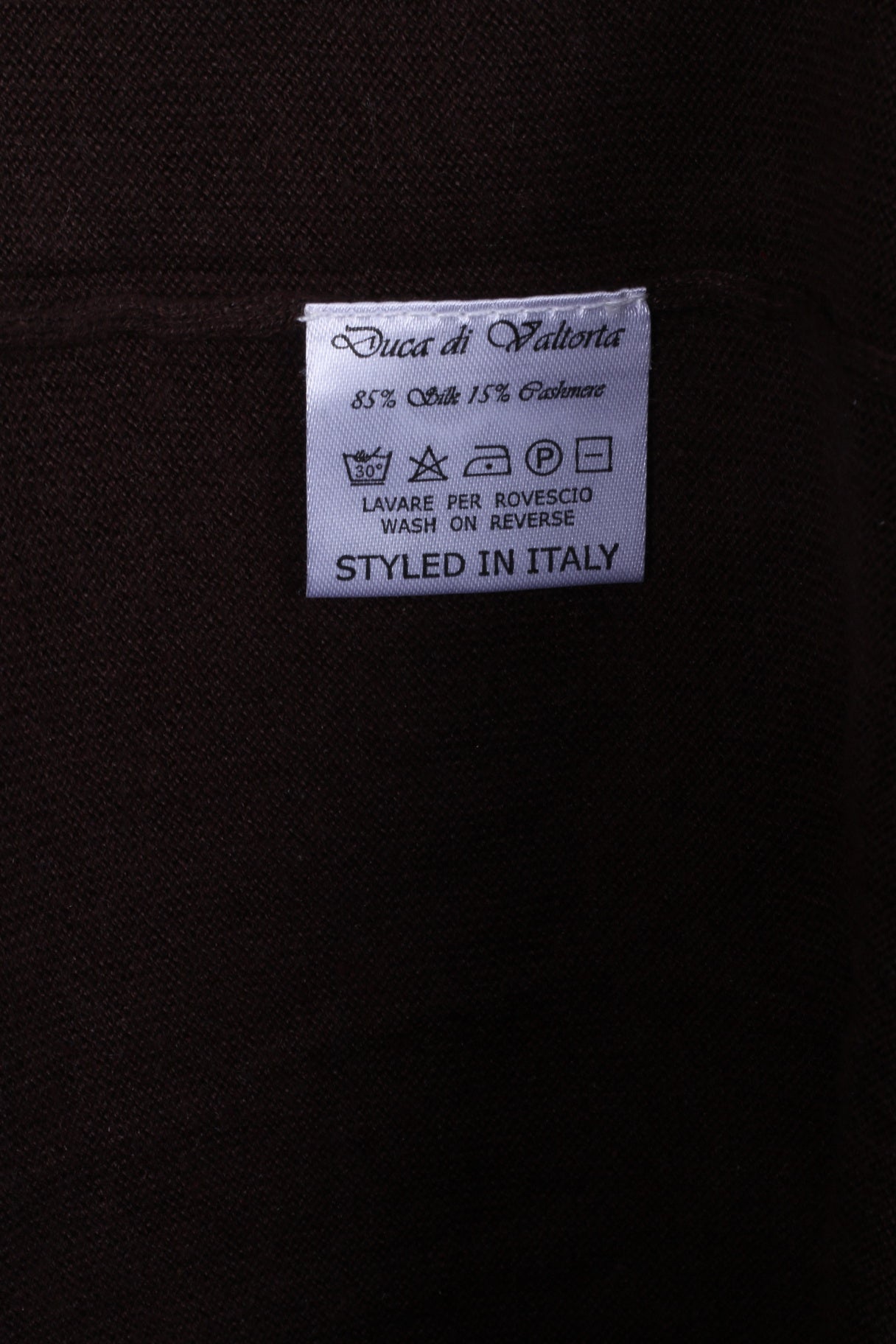 Duca Di Valtorta Men XXL Jumper Brown Silk Cashmere Blend V Neck Classic Sweater