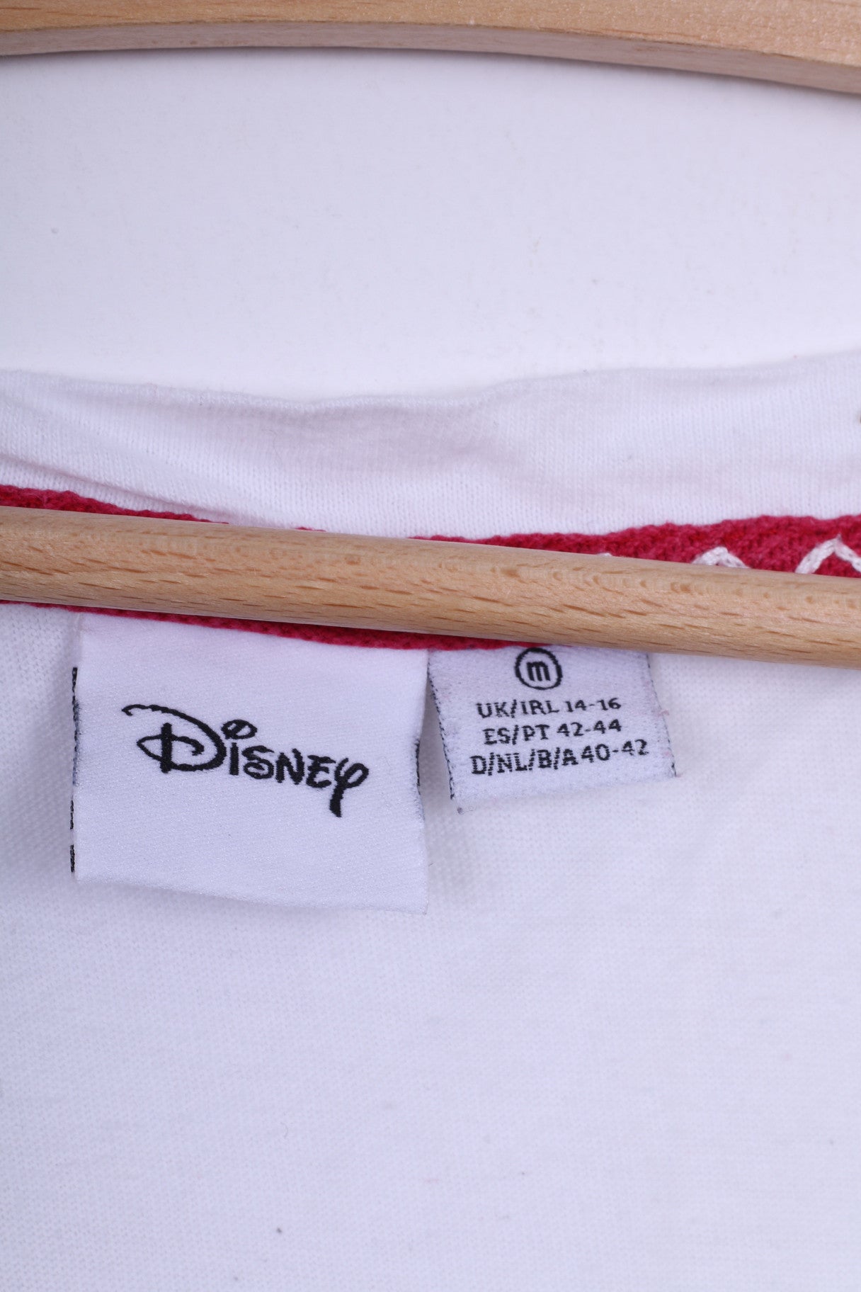 DISNEY T-shirt col rond en coton blanc Mickey Mouse pour femme 14-16 M