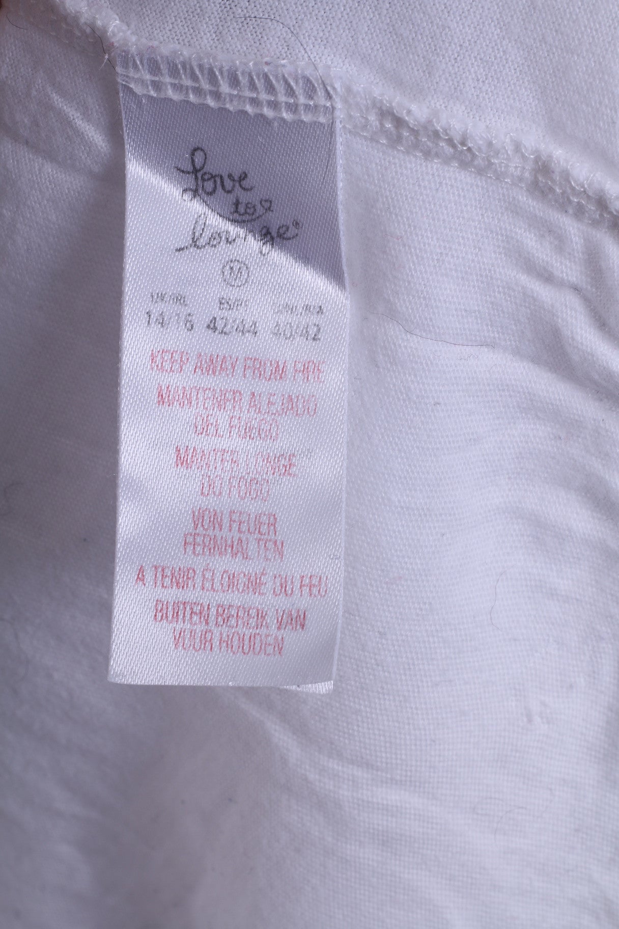 DISNEY T-shirt col rond en coton blanc Mickey Mouse pour femme 14-16 M