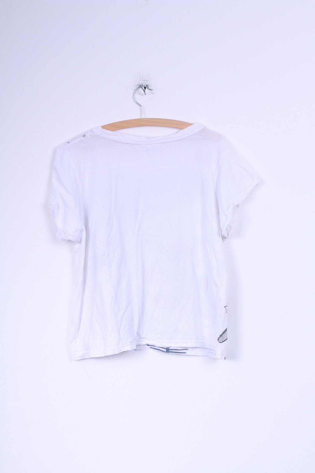 DISNEY T-shirt col rond en coton blanc Mickey Mouse pour femme 14-16 M