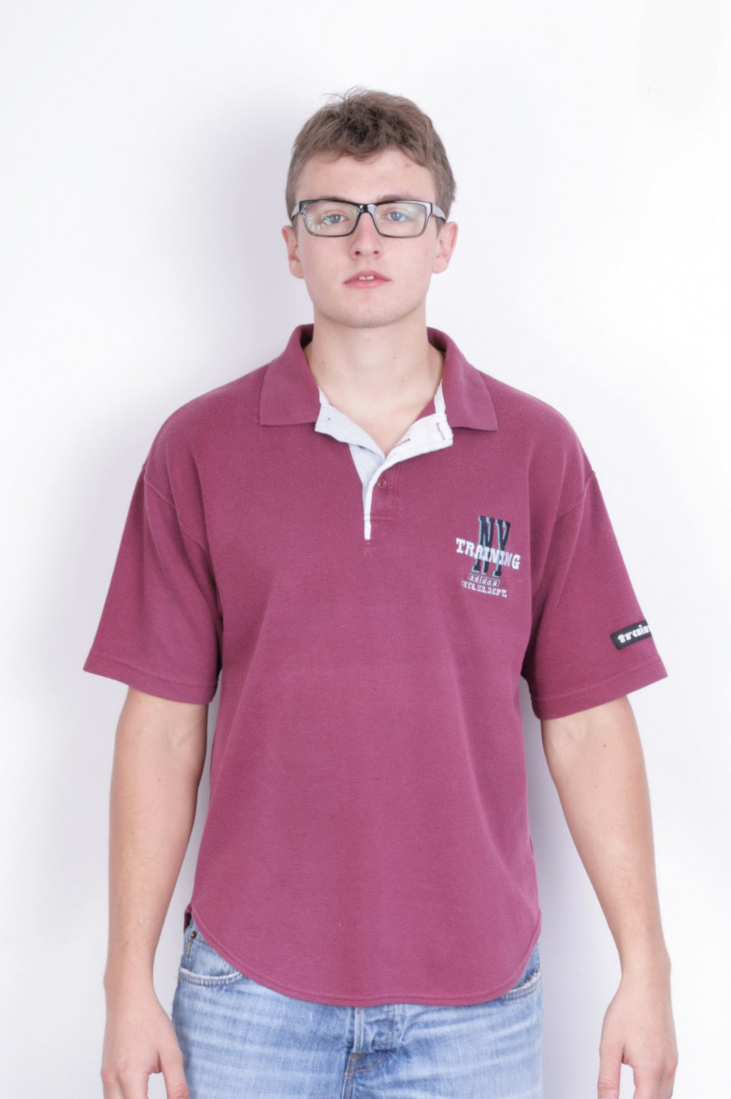 Adidas Mens M Polo Shirt Short Sleeve Maroon Cotton Sport Traning - RetrospectClothes