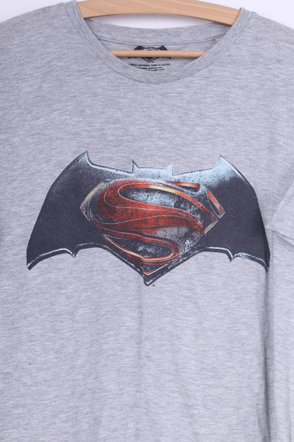 Cedar Wood State T-shirt XL pour homme en coton gris graphique Batman V Superman