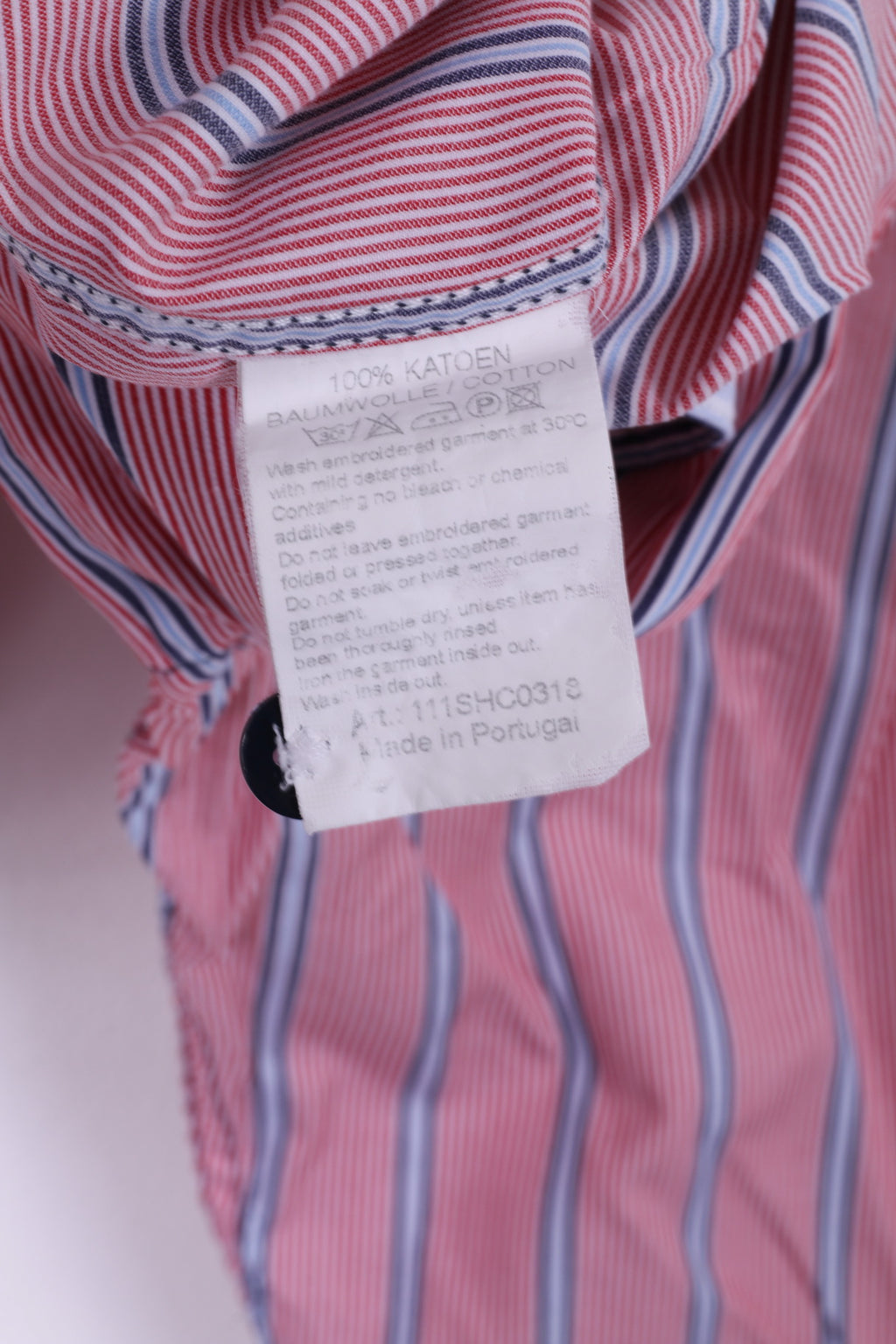 Van Santen &amp; Van Santen Hommes L Chemise Décontractée Rouge Rayé Sur Mesure Haut En Coton 