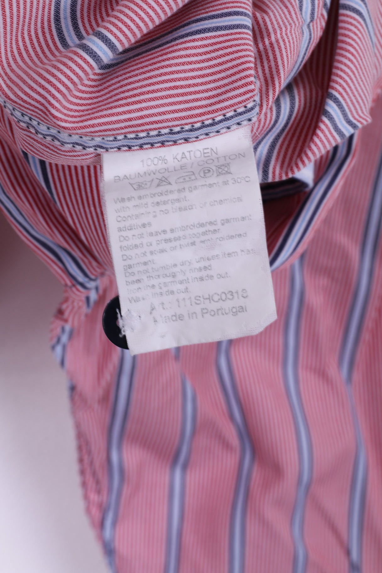 Van Santen &amp; Van Santen Hommes L Chemise Décontractée Rouge Rayé Sur Mesure Haut En Coton 