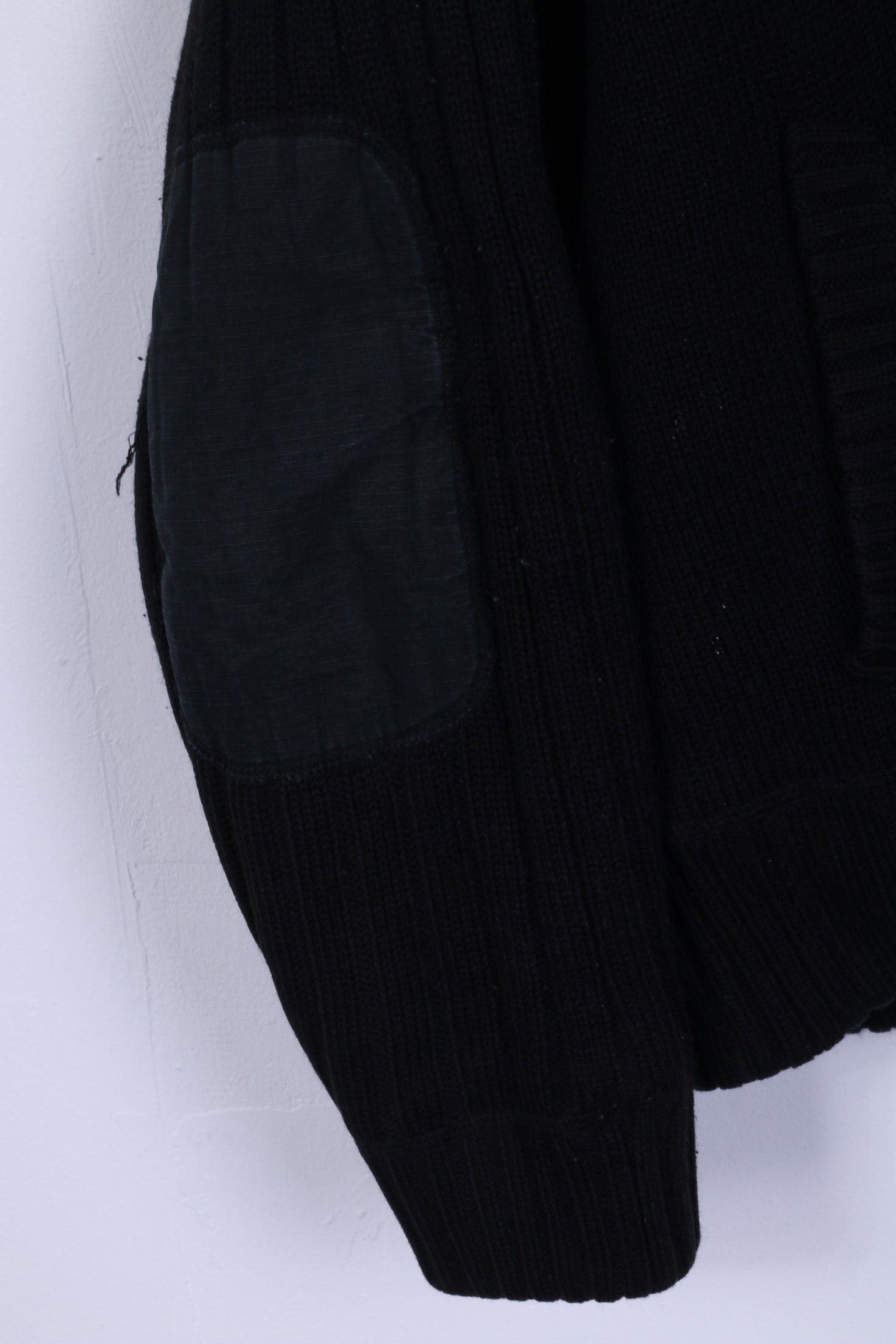Schott N.Y.C. Mens M Sweater Black Zip Up Hooded Warm Wool Blend Sweatshirt