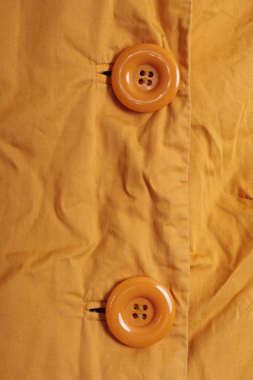 Bershka Outwear Womens M Light Coat Jacket Oversize Buttons Yellow - RetrospectClothes