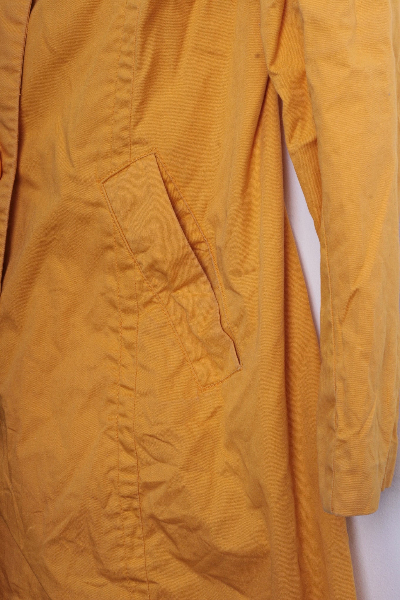 Bershka Outwear Womens M Light Coat Jacket Oversize Buttons Yellow - RetrospectClothes