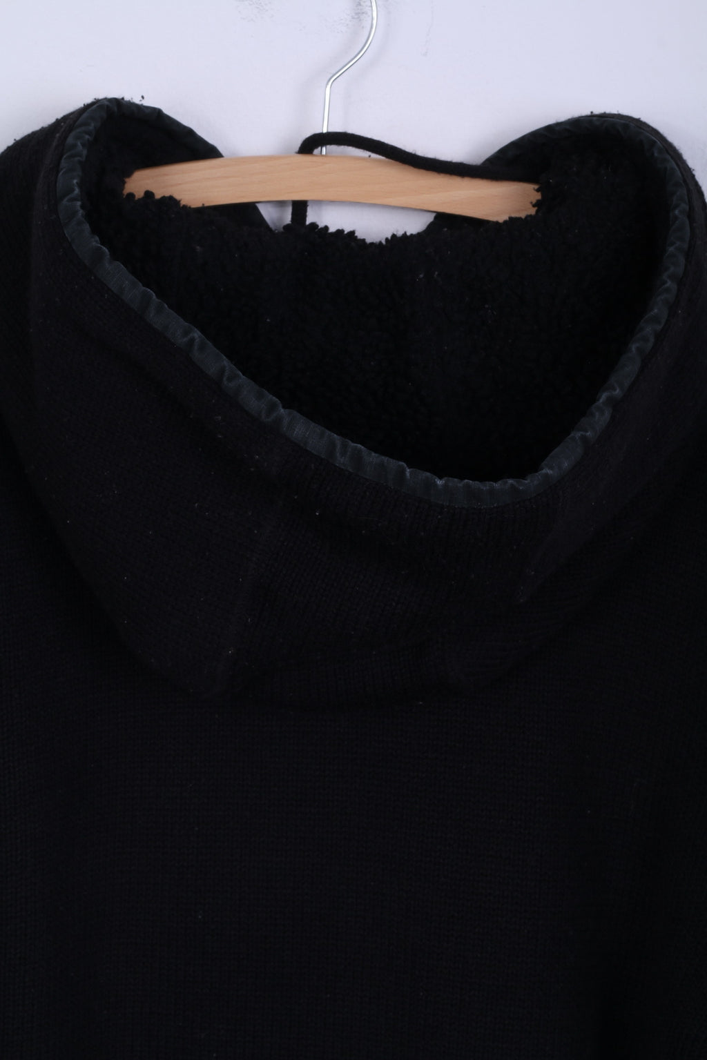 Schott N.Y.C. Mens M Sweater Black Zip Up Hooded Warm Wool Blend Sweatshirt