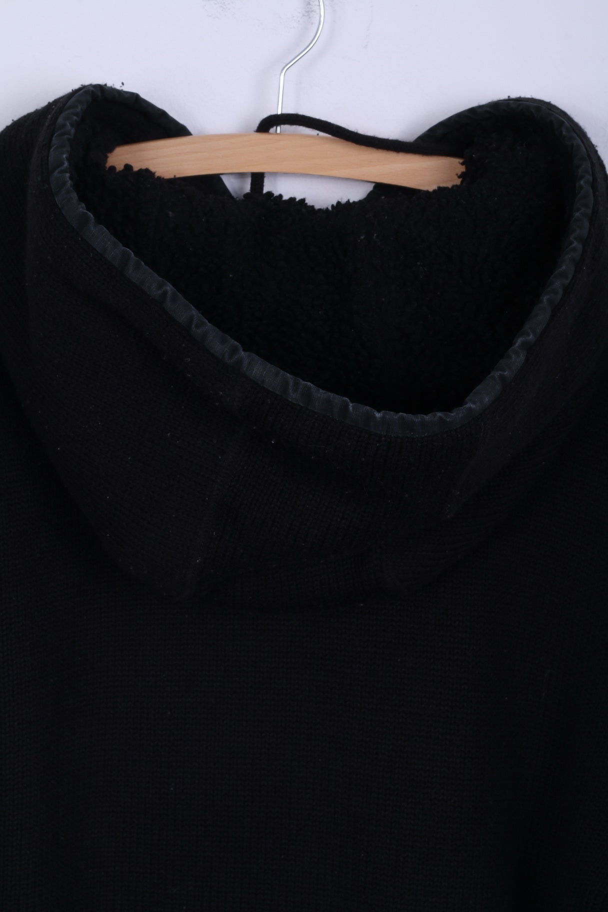 Schott N.Y.C. Mens M Sweater Black Zip Up Hooded Warm Wool Blend Sweatshirt