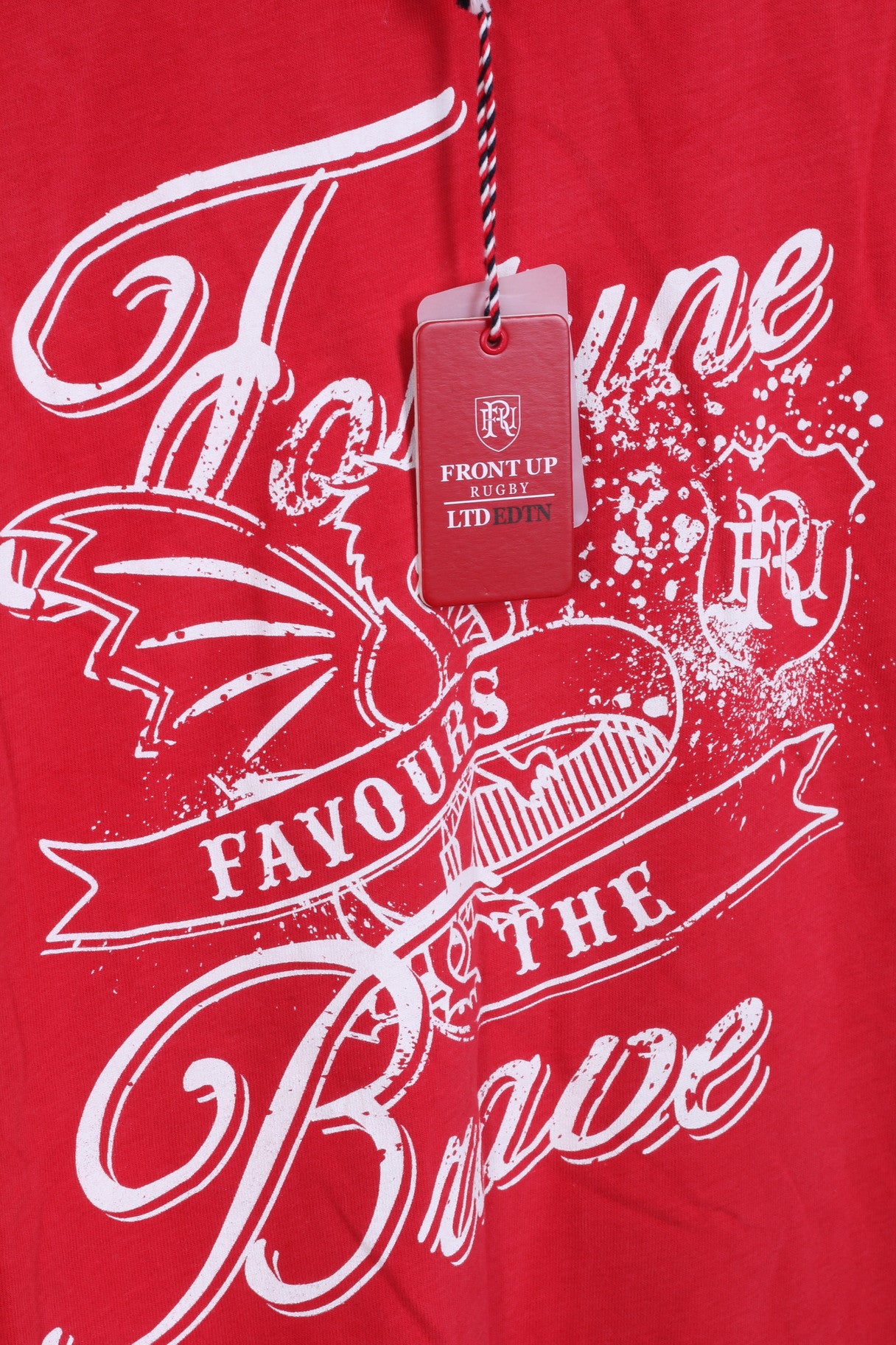 Nouveau Front Up Rugby hommes XXL chemise rouge coton Sport tripes &amp; gloire