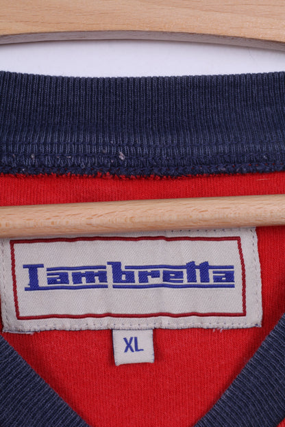 Lambretta Homme XL T-Shirt Rouge 64 Coton Col Rond
