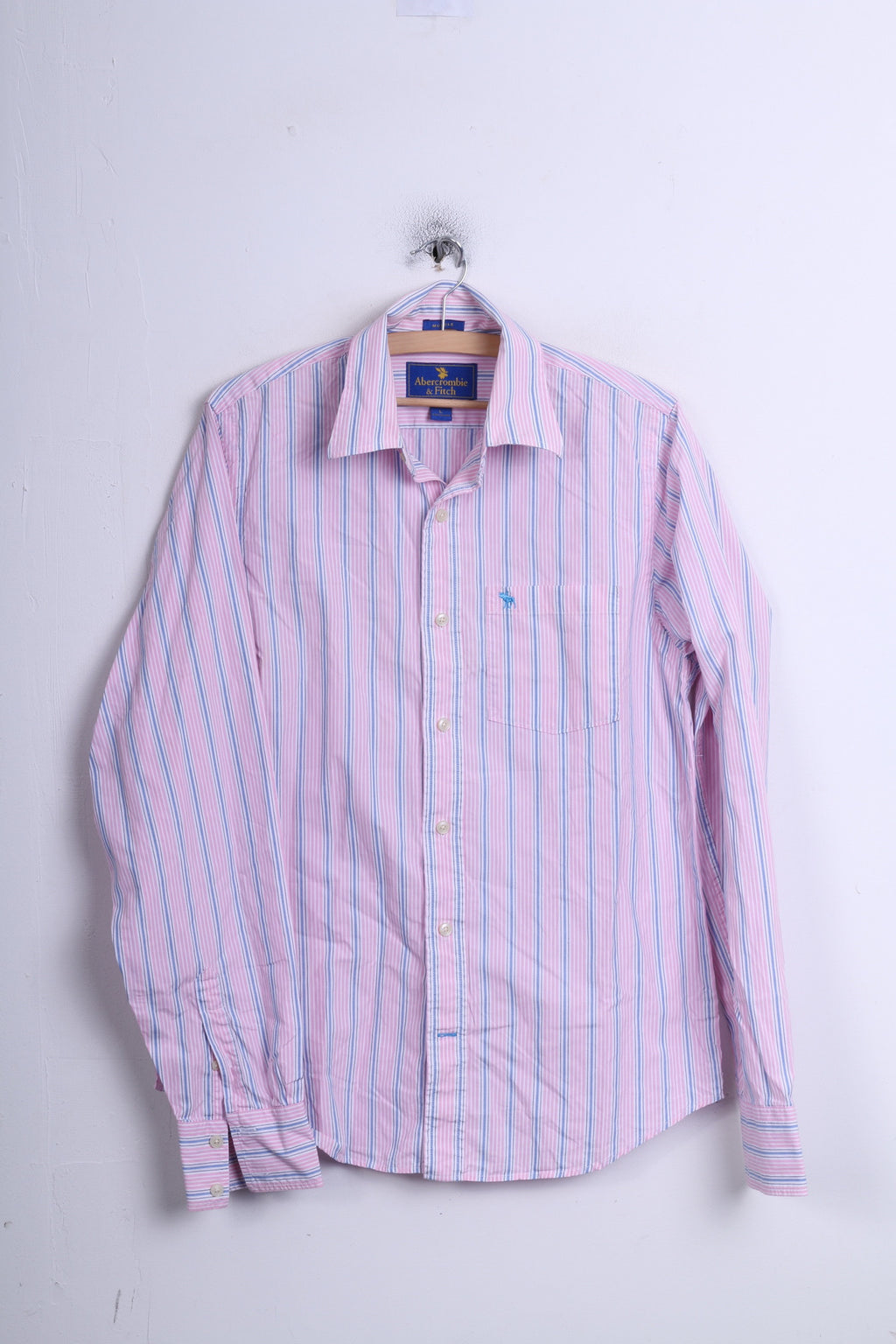 Camicia casual da uomo Abercrombie &amp; Fitch L in cotone muscoloso a righe