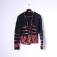 Vintage Womens S/M Cardigan Black Open Front Mohair Heavy Warm Sweater