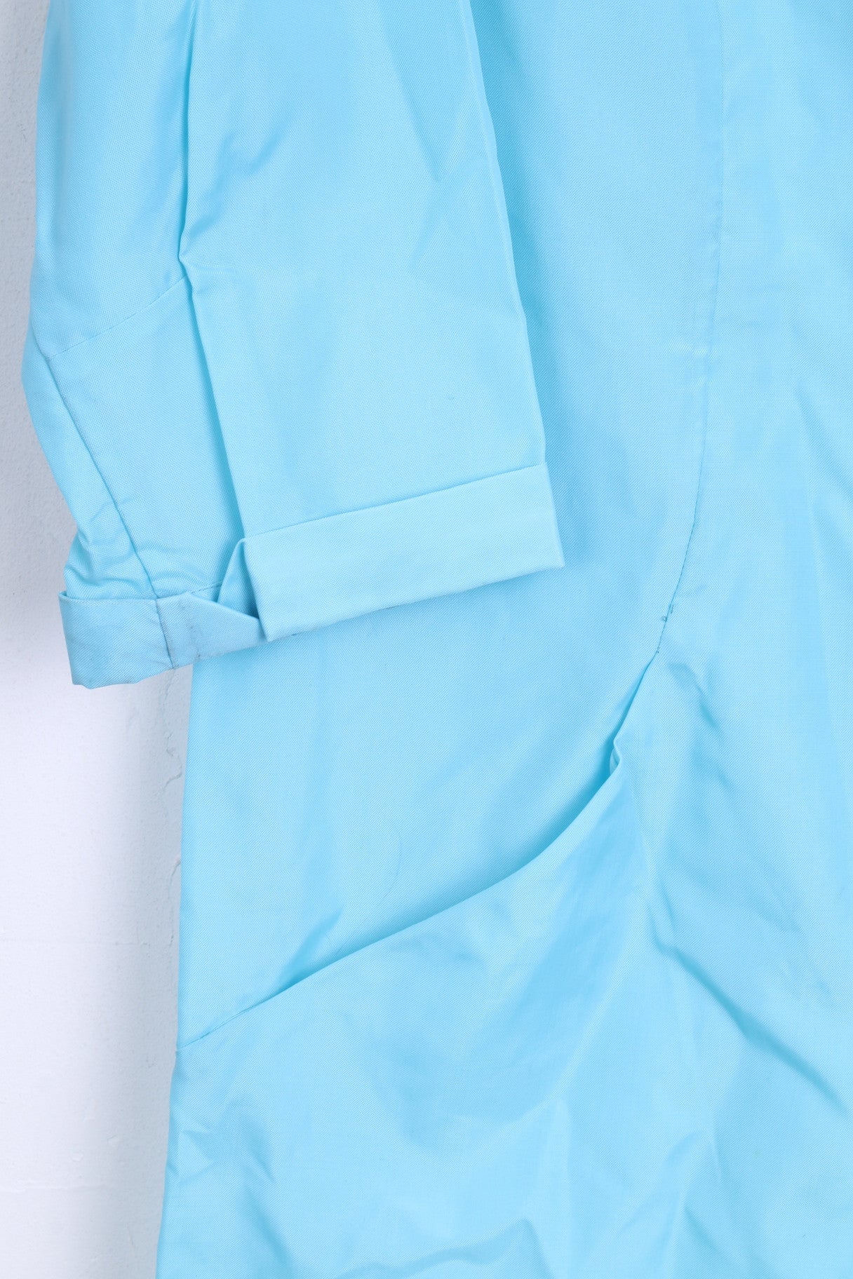 St.Michael Womens L Jacket Single Breasted Light Blue Nylon Waterproof