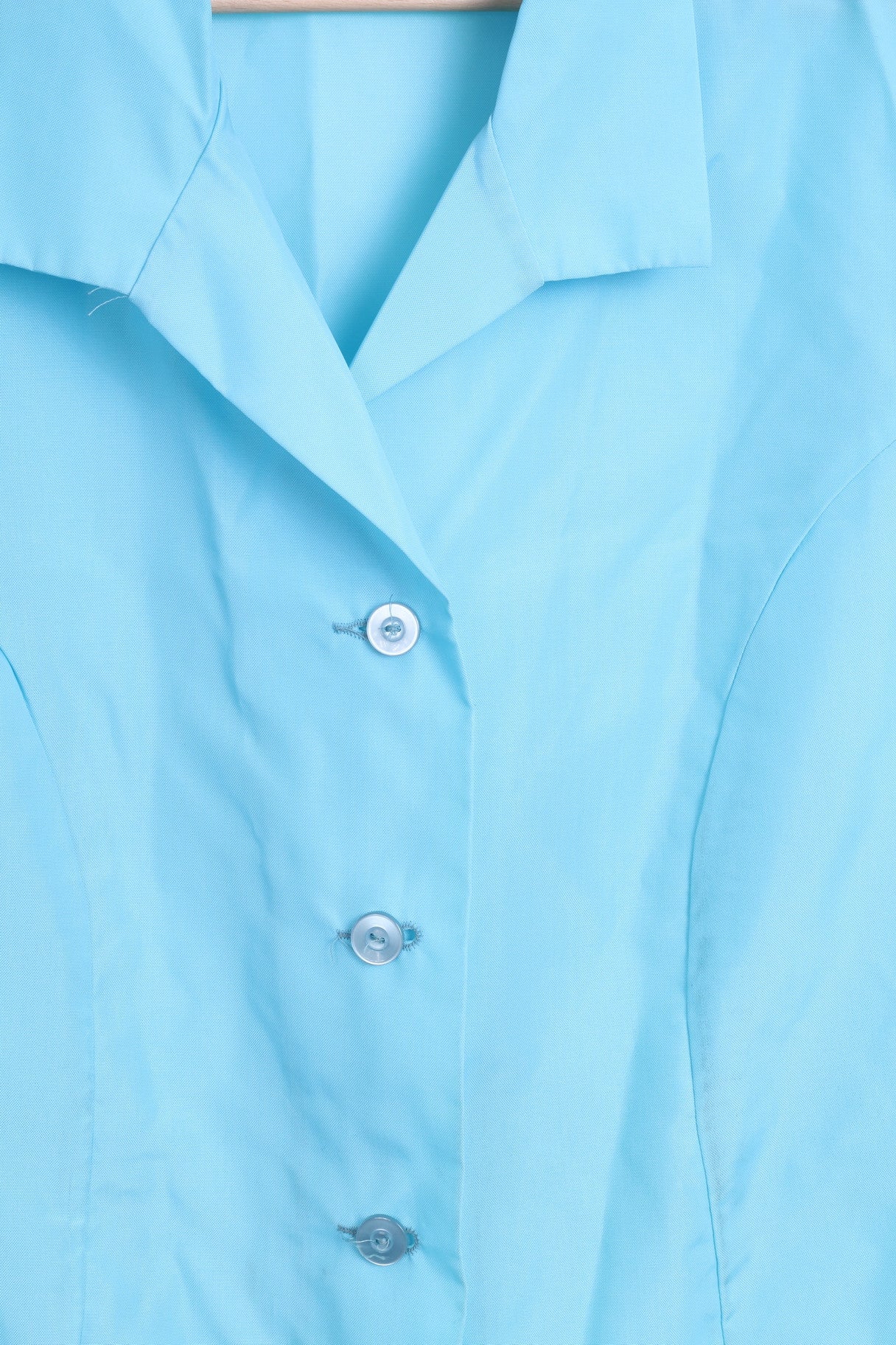 St.Michael Womens L Jacket Single Breasted Light Blue Nylon Waterproof