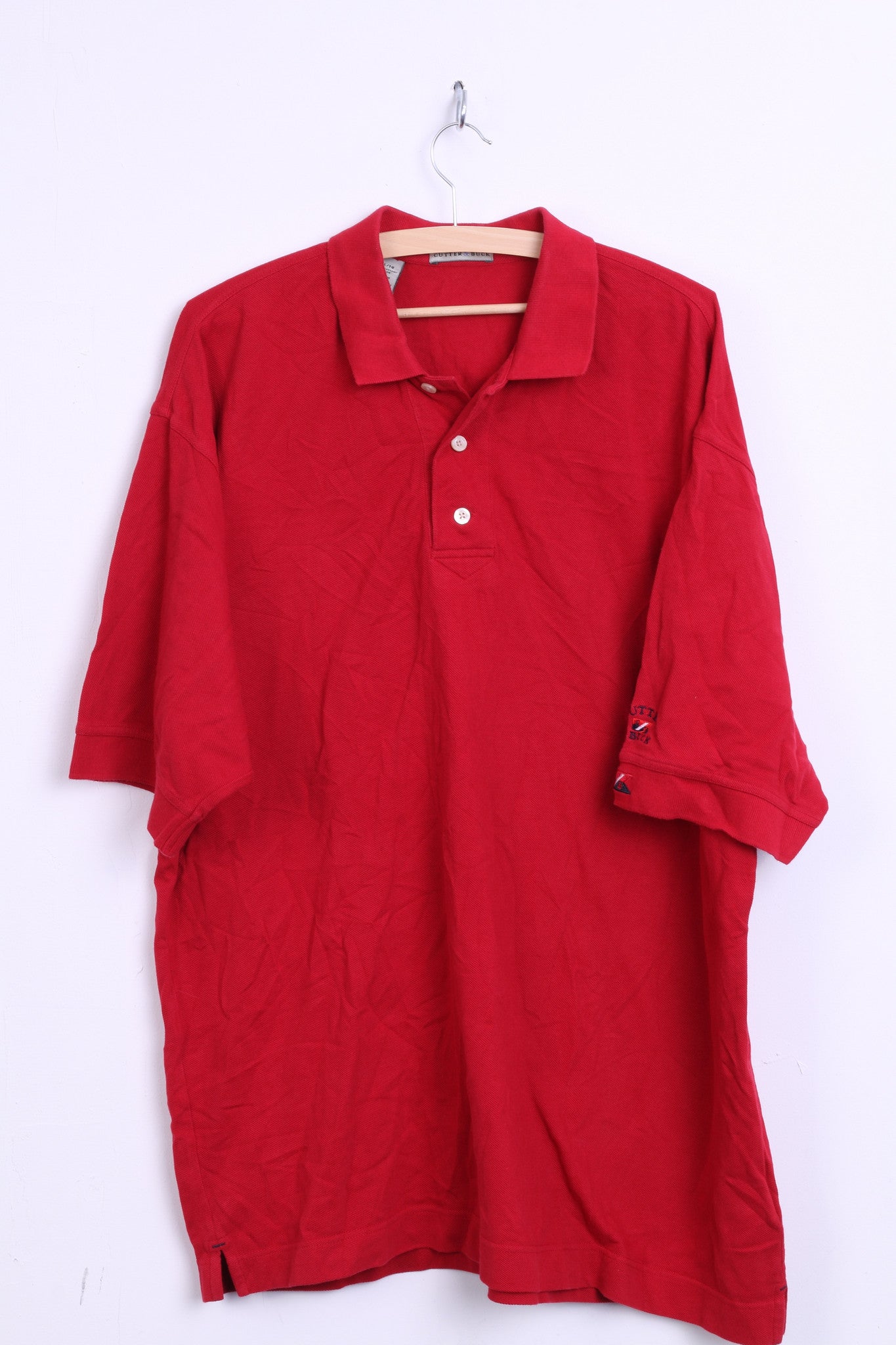 Cutter & Buck Mens XL Polo Shirt Red Cotton Top Jersey Big & Tall - RetrospectClothes