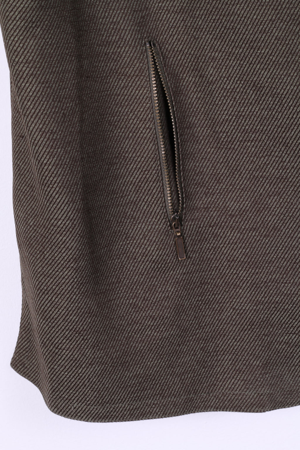Emdee Women 24 50 Vest Brown Green Full Zipper Pocket Vintage Bodywarmer