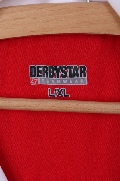 Derbystar Men L/XL Shirt Red Sportswear Football Jeraey Vintage Top