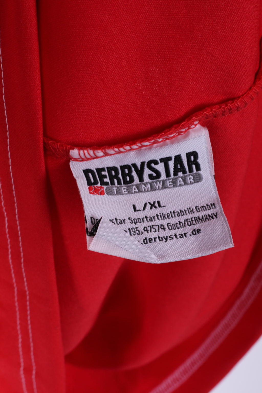 Derbystar Men L/XL Shirt Red Sportswear Football Jeraey Vintage Top