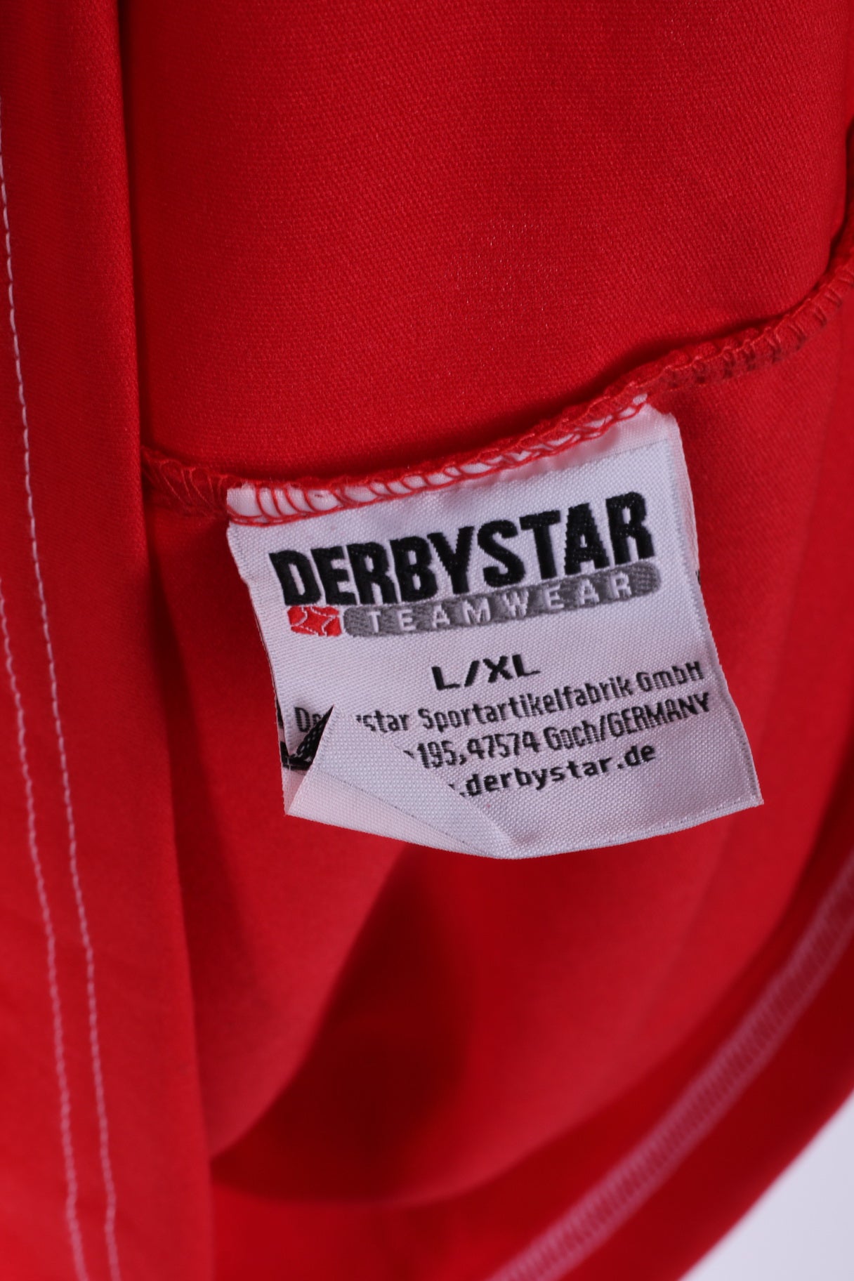 Derbystar Men L/XL Shirt Red Sportswear Football Jeraey Vintage Top