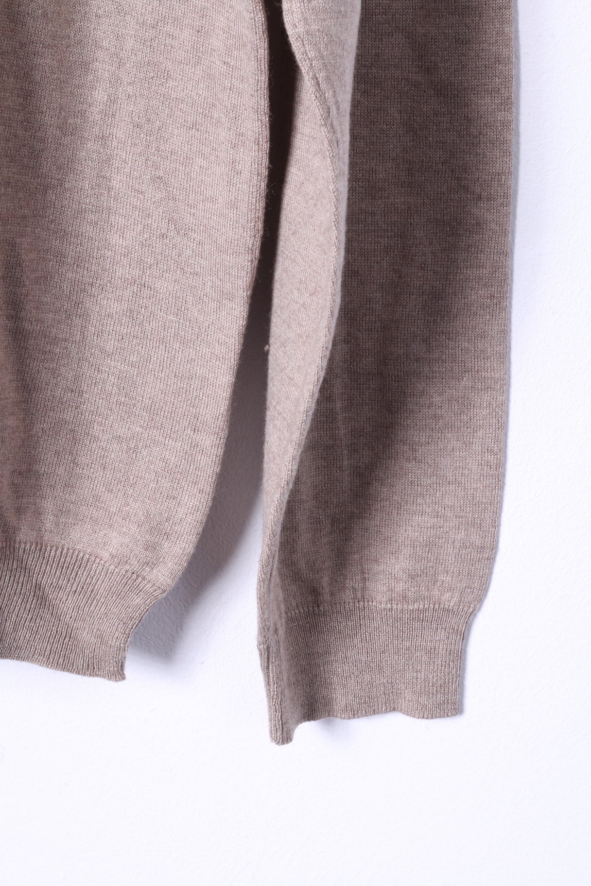 Duca Di Valtorta Mens XXL Jumper Beige Silk Cashmere Soft V Neck Sweater Italy