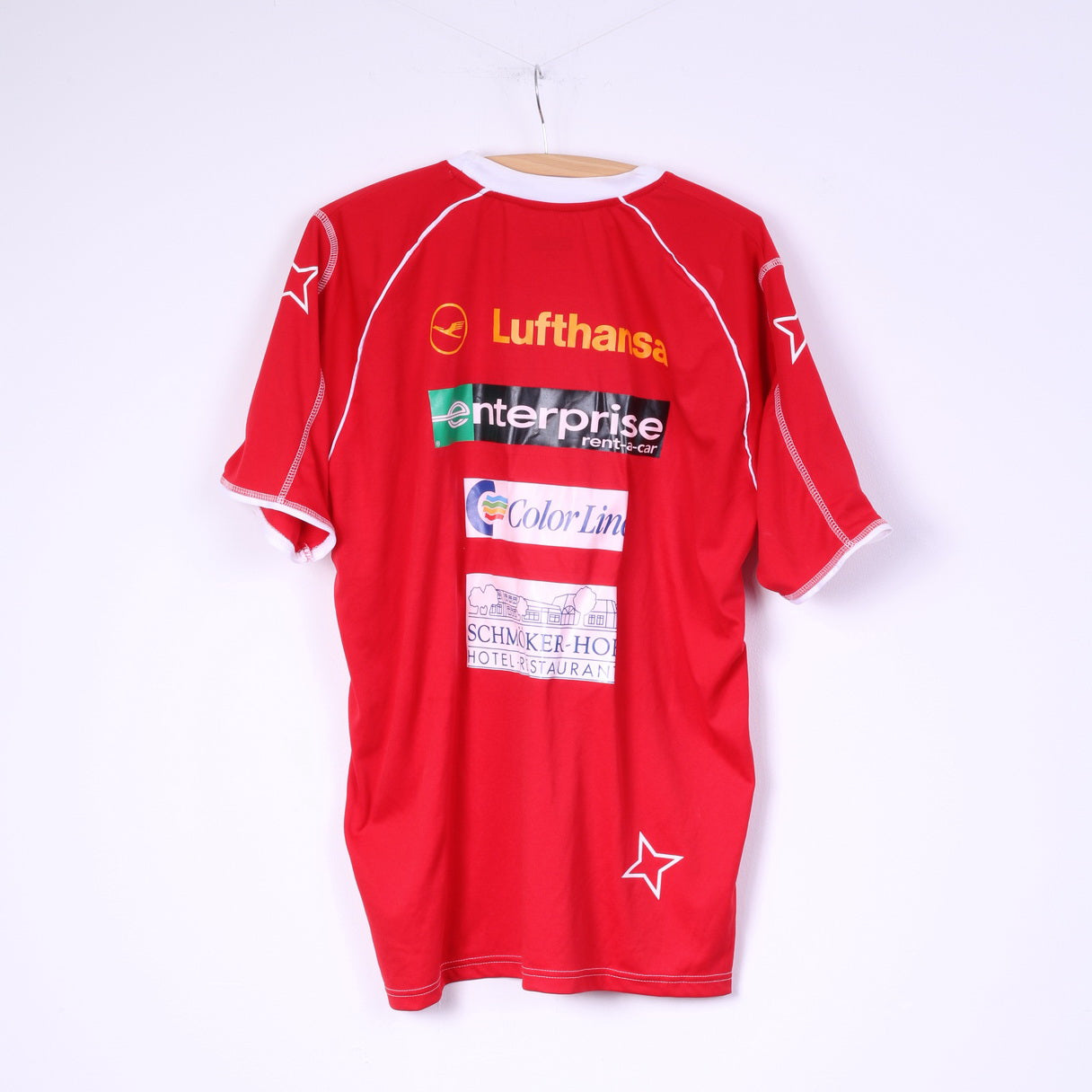 Maglia Derbystar da uomo L/XL rossa Sportswear Football Jeraey Vintage Top 