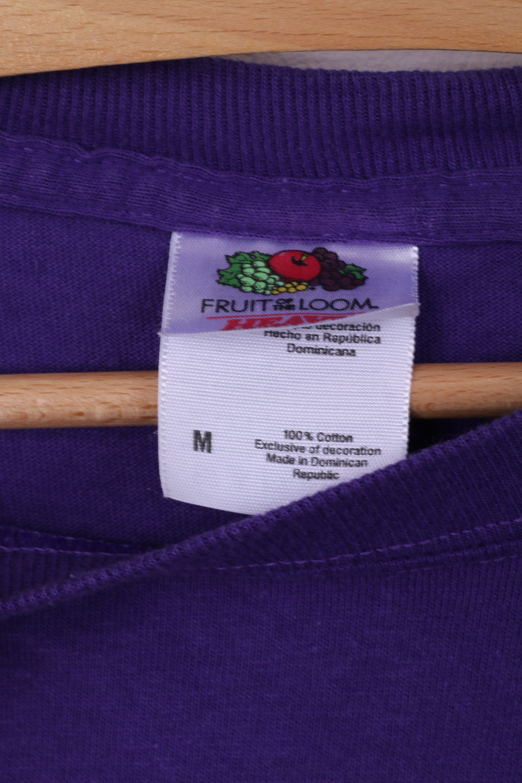 Fruit Of the Loom Surf Style Clear Water Beach Hommes M T-Shirt Graphique Coton Violet Col Rond 