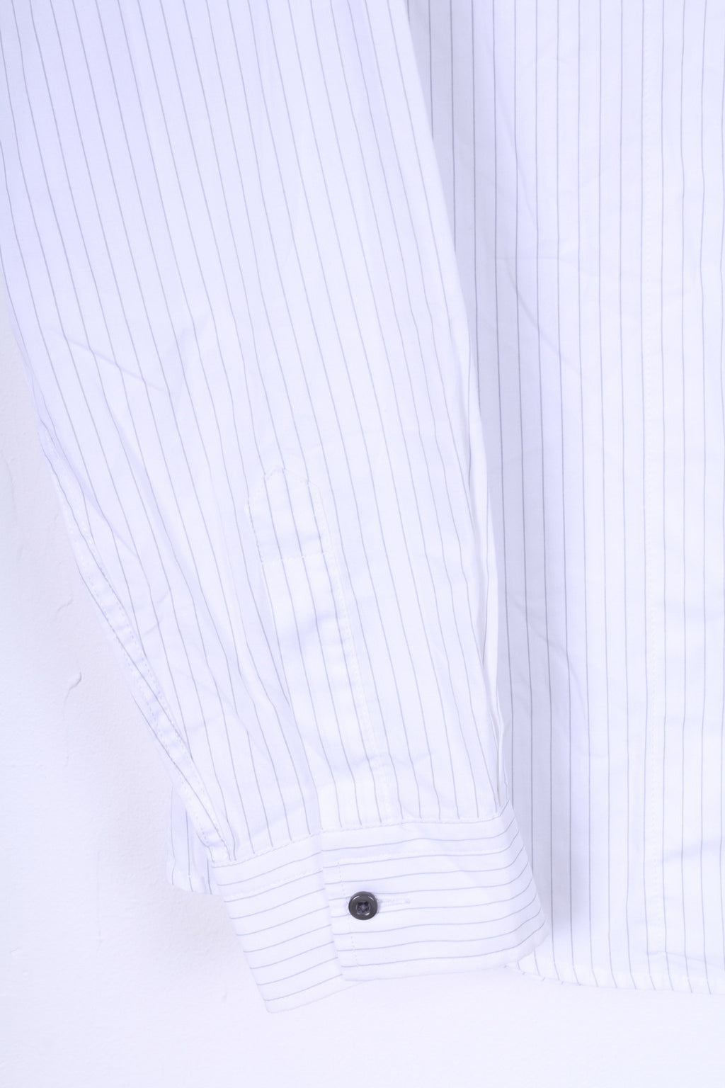 Camicia casual da uomo River Island M in cotone a maniche lunghe a righe bianche