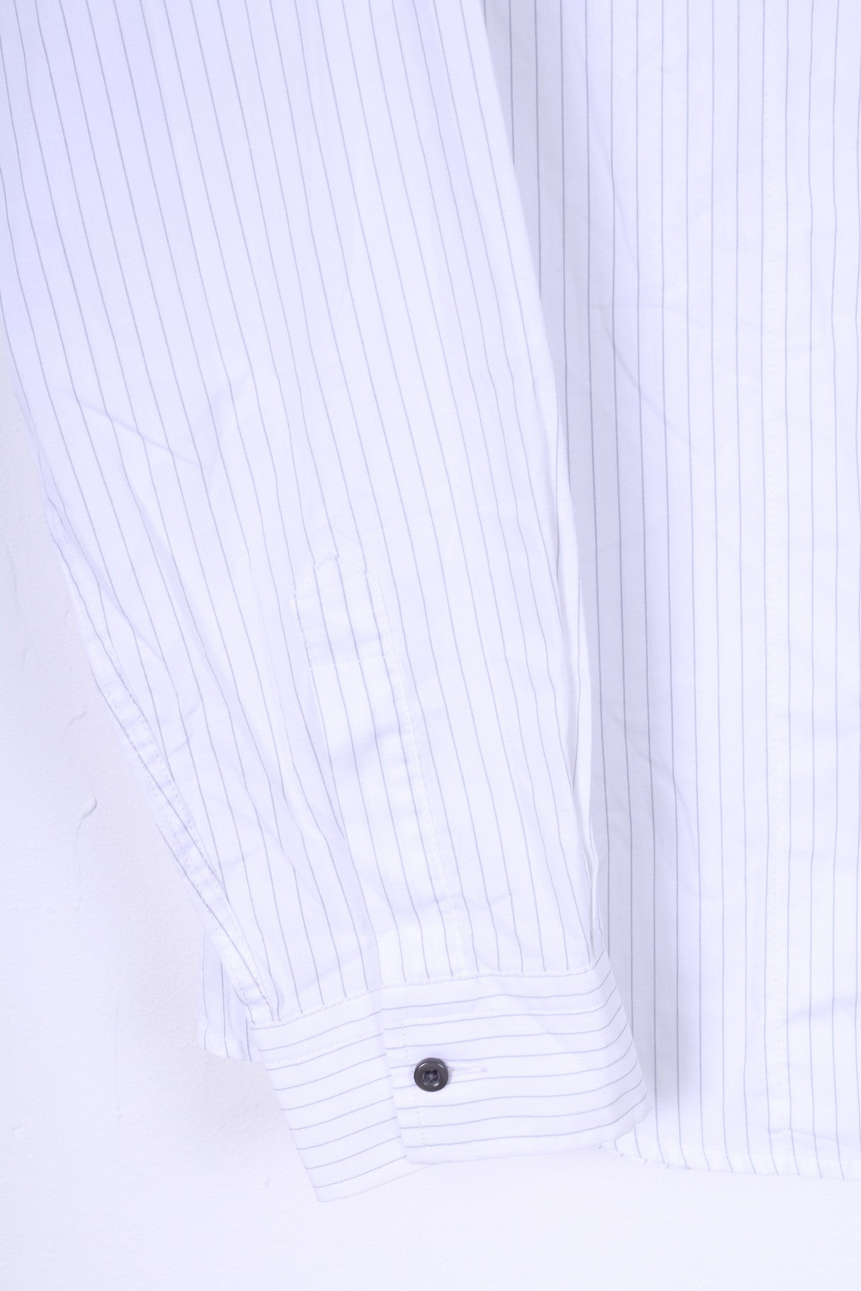 Camicia casual da uomo River Island M in cotone a maniche lunghe a righe bianche