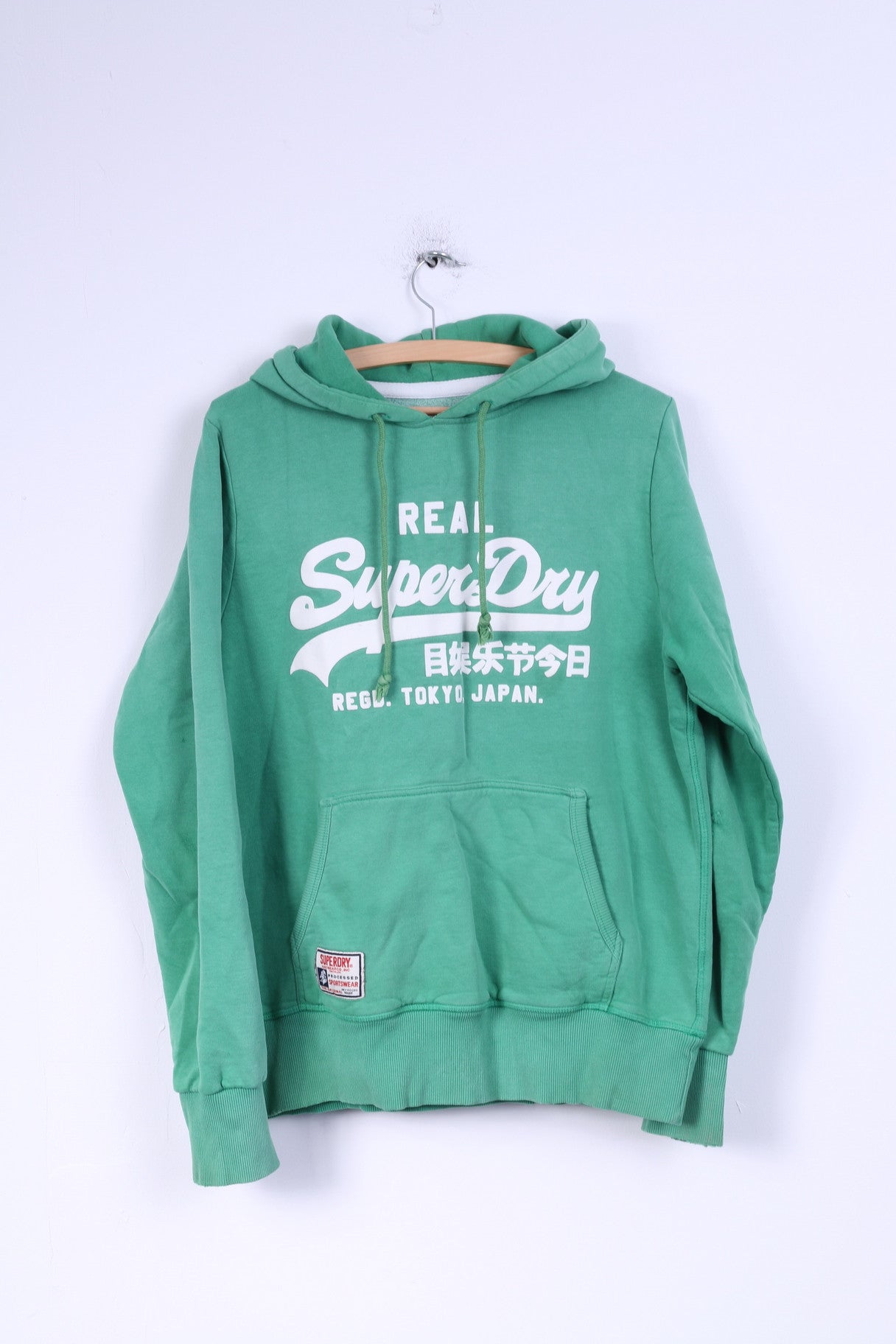 Felpa da uomo M Jumper Superdry con cappuccio in cotone verde