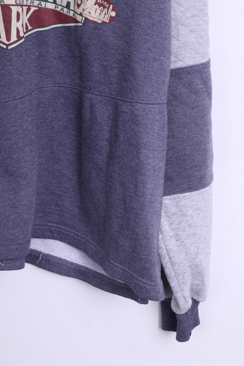 Central Park Mens L Classic Sweatshirt Authentic Zip Neck Cotton Top - RetrospectClothes