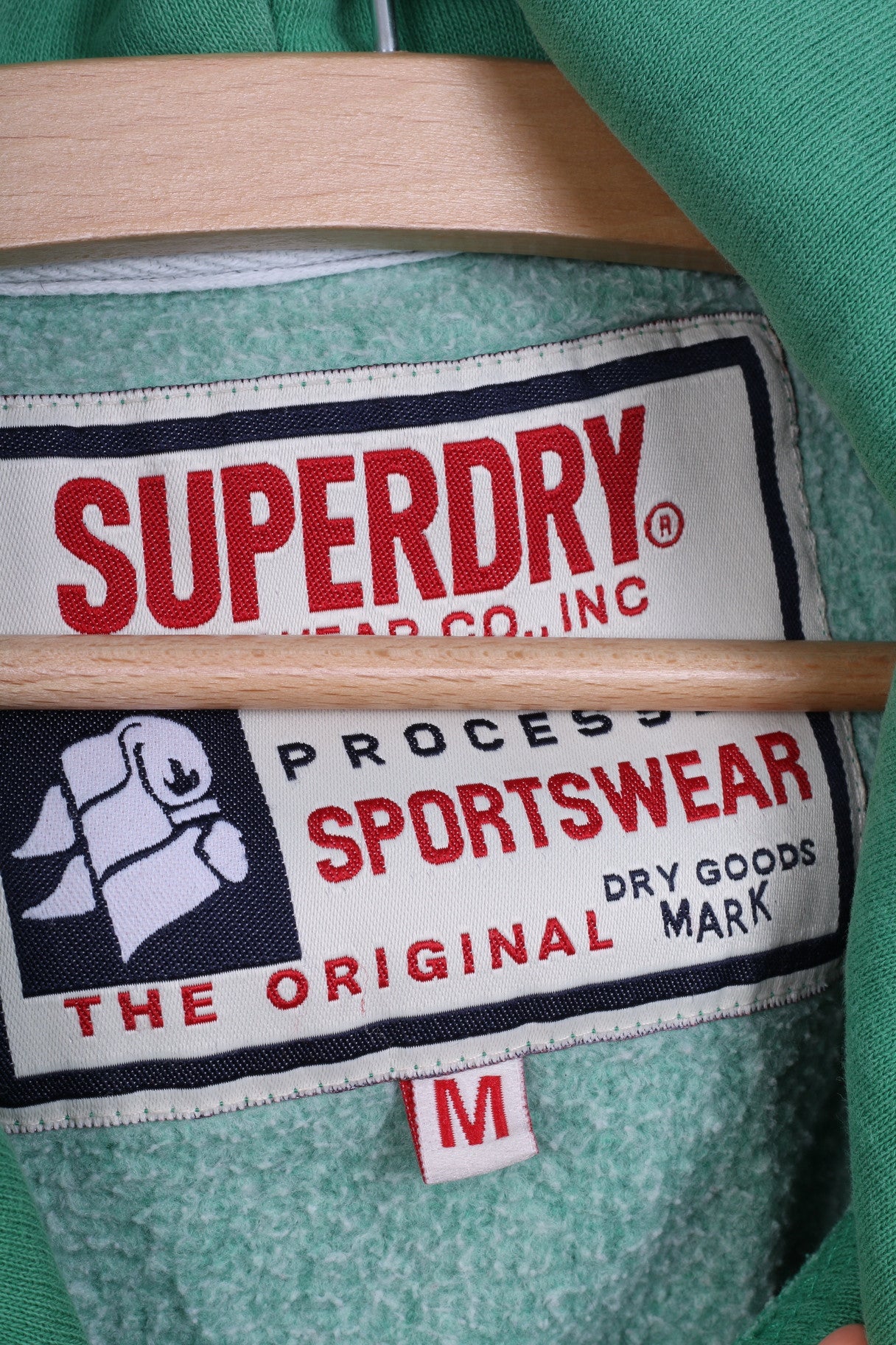 Felpa da uomo M Jumper Superdry con cappuccio in cotone verde