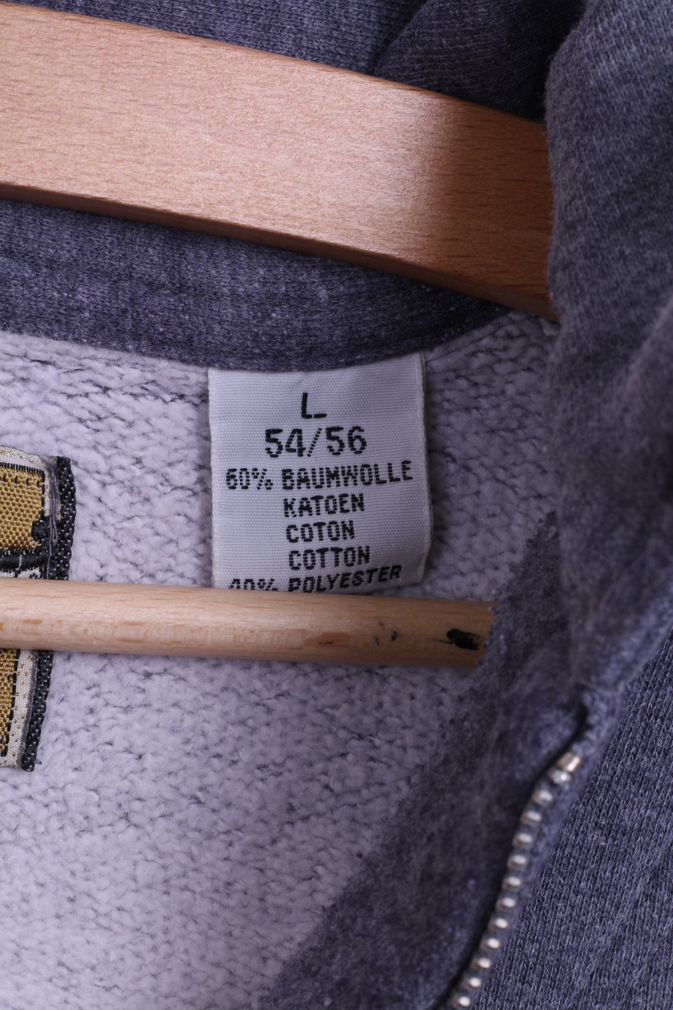 Central Park Mens L Classic Sweatshirt Authentic Zip Neck Cotton Top - RetrospectClothes