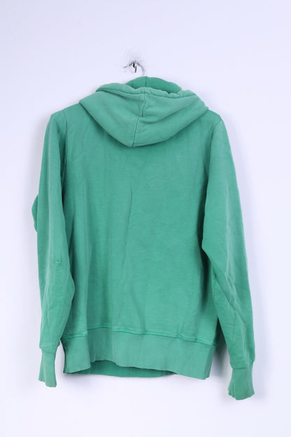 Superdry Mens M Jumper Sweatshirt Green Cotton Hood