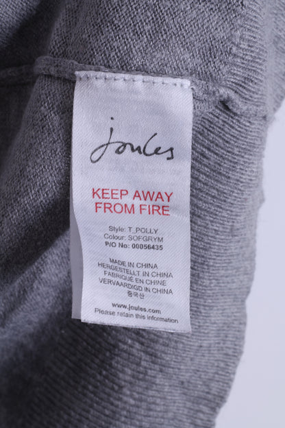Joules Knitwear Donna 14 XL Maglione con scollo a V Maglione in cotone grigio