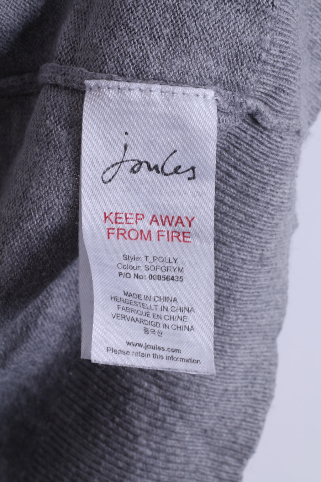 Joules Knitwear Femme 14 XL Pull Col V Pull Gris Coton