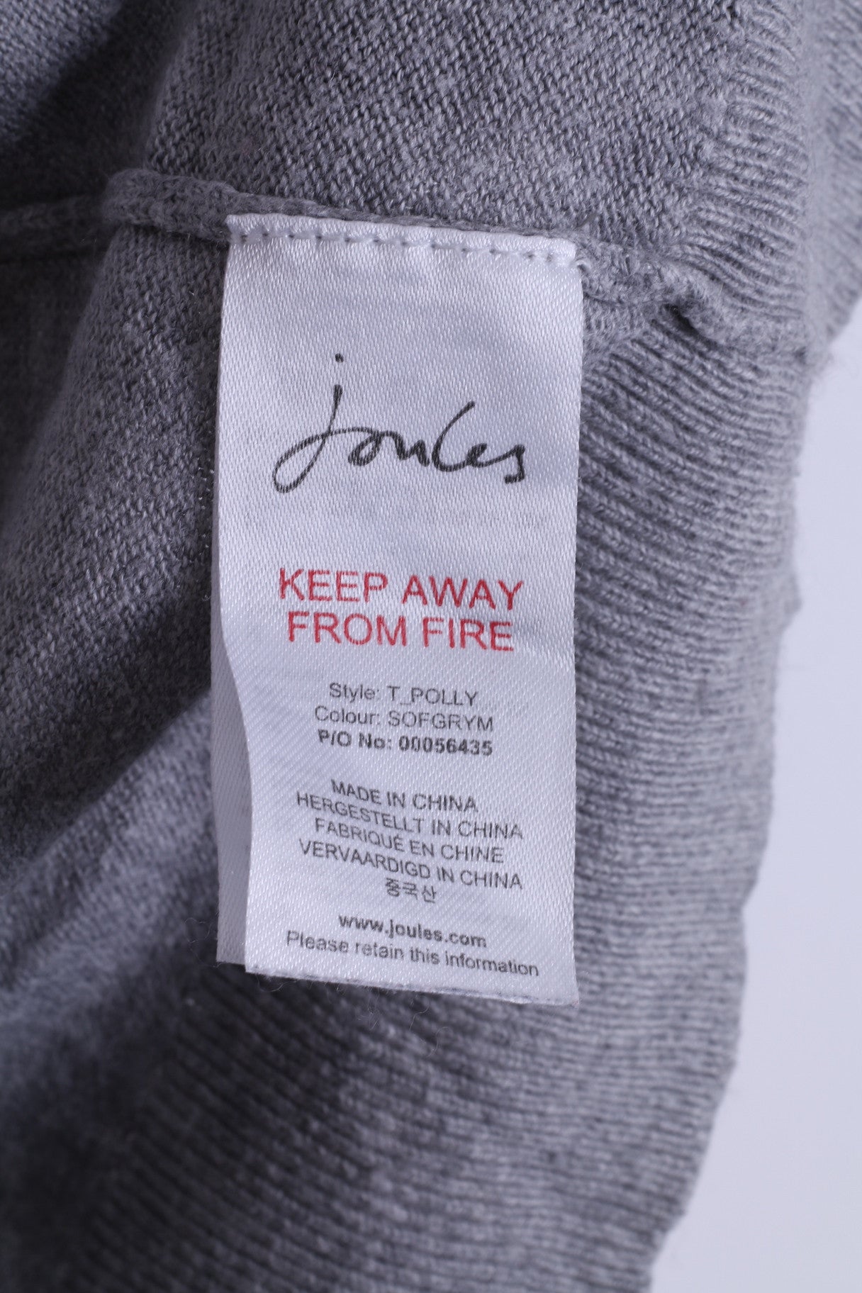 Joules Knitwear Femme 14 XL Pull Col V Pull Gris Coton