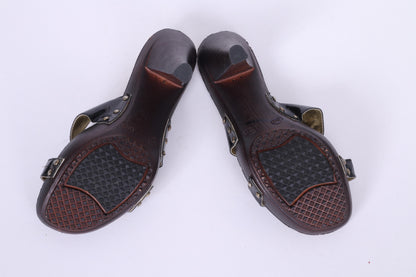 Dolce & Gabbana Womens Uk 4 EU 36 Sandals  Sliders Black Heels Shoes